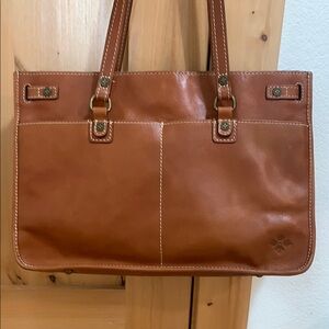 Patricia Nash Brown Leather Tote Bag with Structured Design